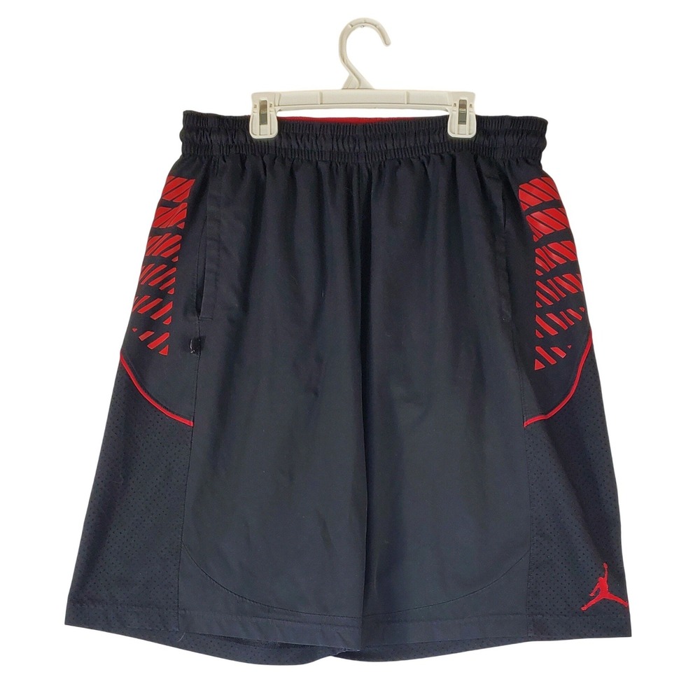 Jordan Dri-FIT Basketball Shorts Mens Large Black Red Jumpman Athletic Gym L